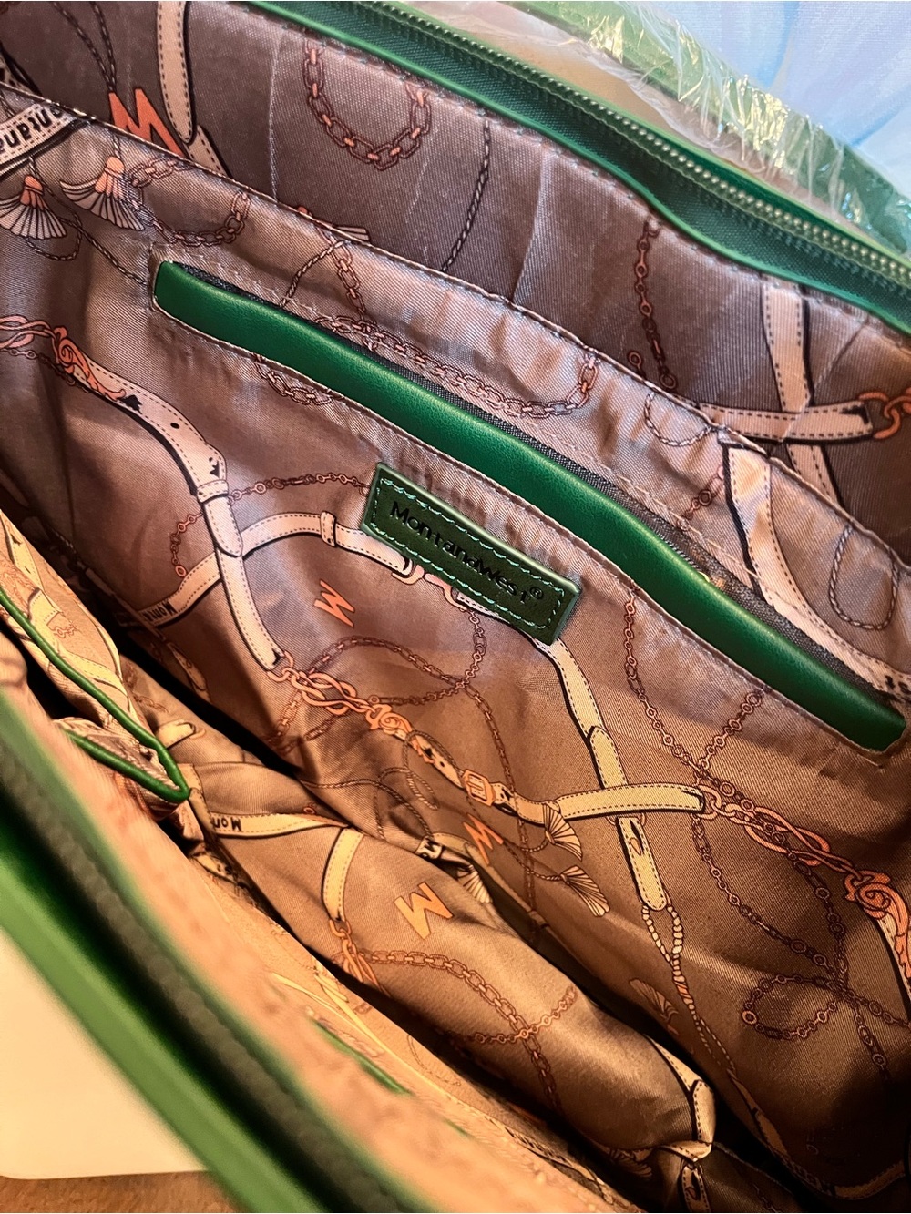 Montana West Emerald Green Tote with Top Handles & Flower Hardware (NWT) - Picture 8 of 12